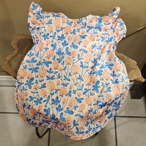 Bapron-Bib & Apron Hybrid Floral Design With Ruffles